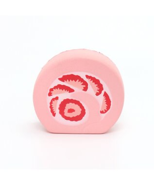 Mother garden マザーガーデン柔らかイチゴロールケーキ【MGスクイーズ】534-95643 ピンク（濃）