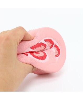 Mother garden マザーガーデン柔らかイチゴロールケーキ【MGスクイーズ】534-95643 ピンク（濃）