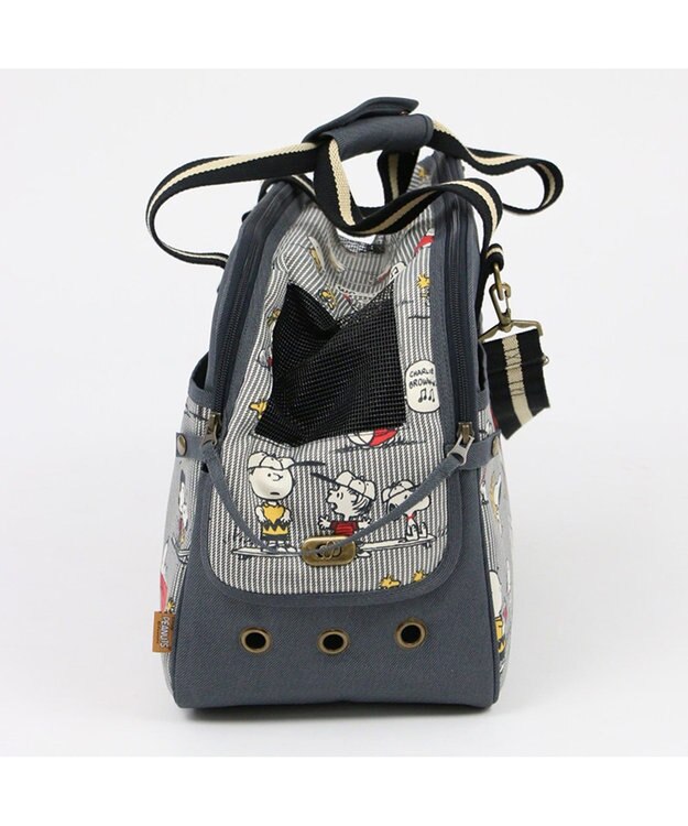 PET PARADISE スヌーピー ペットキャリーバッグM ファミリー〔小型犬〕 紺(ネイビー・インディゴ)