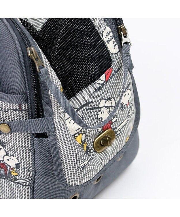 PET PARADISE スヌーピー ペットキャリーバッグM ファミリー〔小型犬〕 紺(ネイビー・インディゴ)