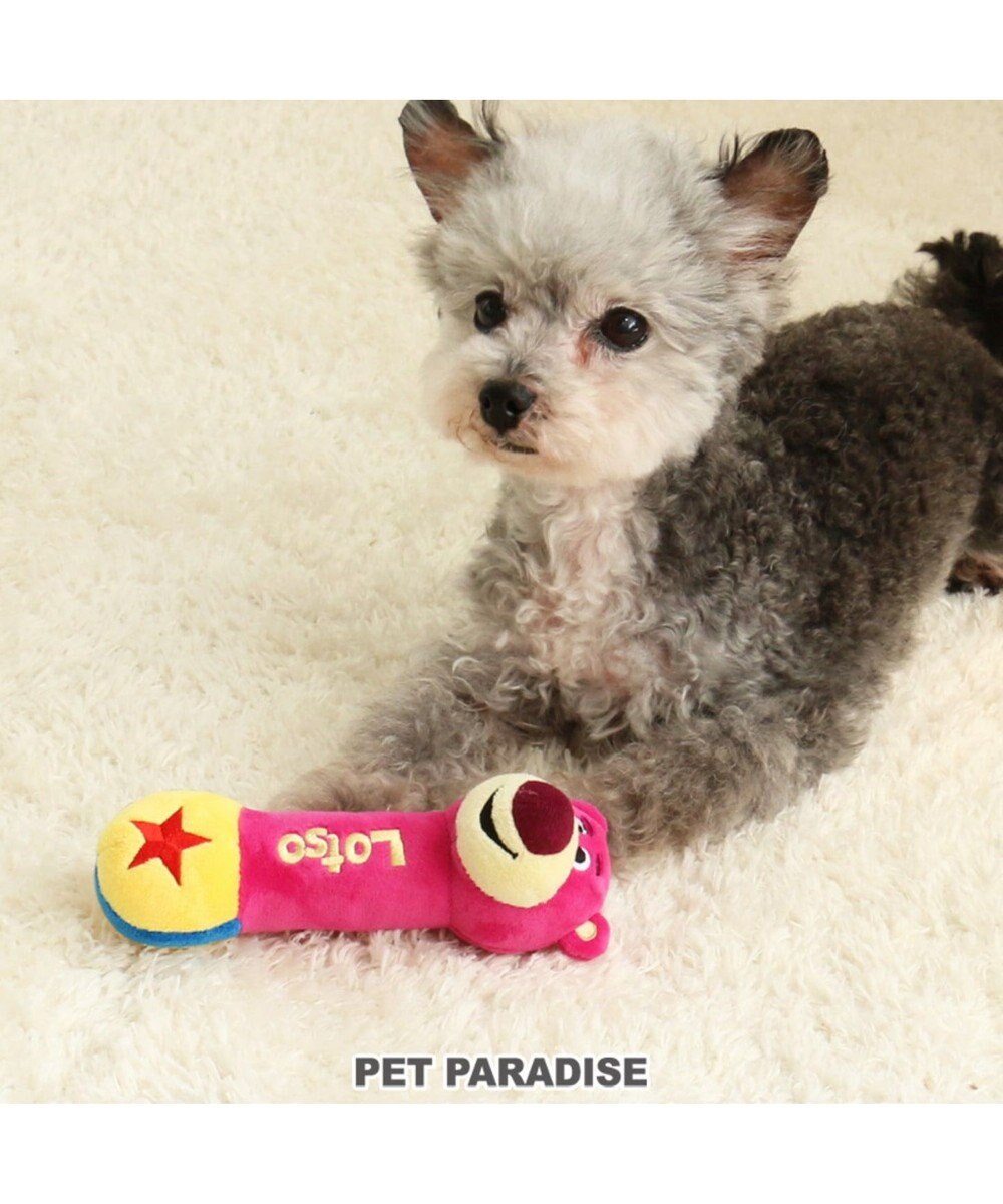 PET PARADISE ディズニー トイストーリー ロッツォ ダンベル 犬用おもちゃ ピンク（濃）