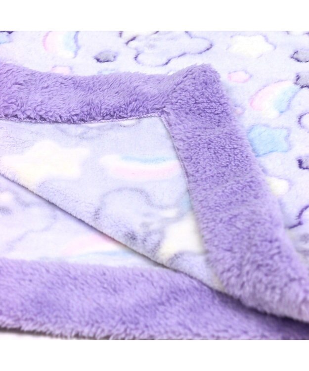 Mother garden くまのロゼット 星柄ふわ大判ひざかけ 85cm×120cm 紫