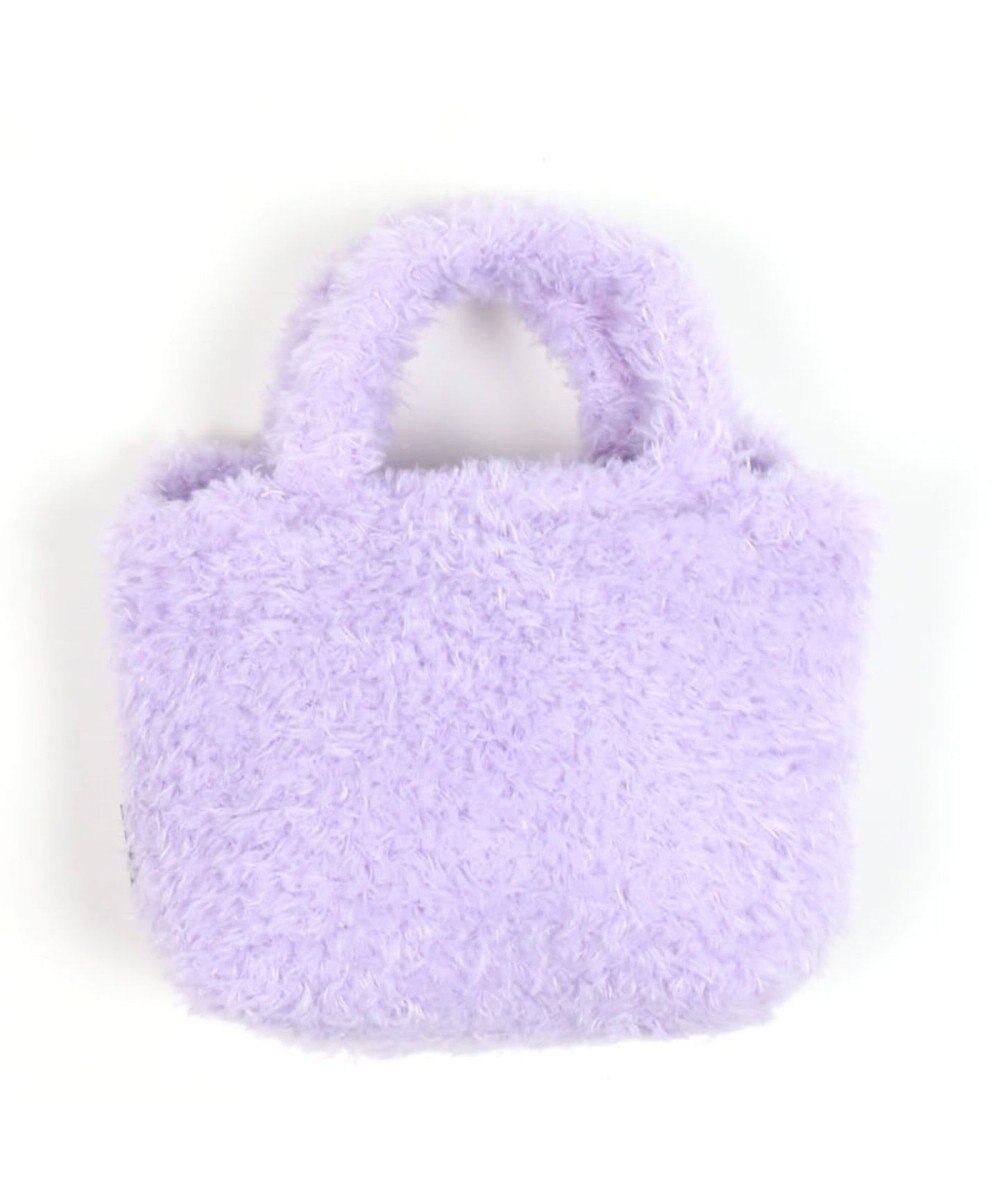 【オシャレ☆かわいい☆LYN】紫　モコモコ　ボンボン　ハンドバッグ