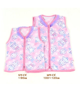 Mother garden マザーガーデン うさもも もこふわ キッズスリーパー S/M サイズ 女の子 着 ピンク(淡)