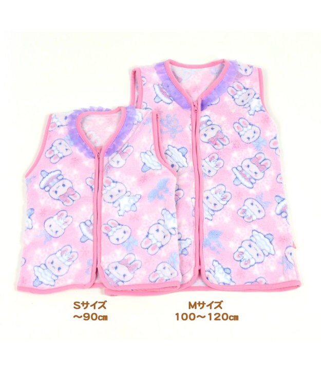 Mother garden マザーガーデン うさもも もこふわ キッズスリーパー S/M サイズ 女の子 着 ピンク（淡）