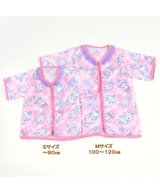 Mother garden マザーガーデン うさもも もこふわ キッズガウン 《バレエ柄》 S/M 着る毛 ピンク(淡)