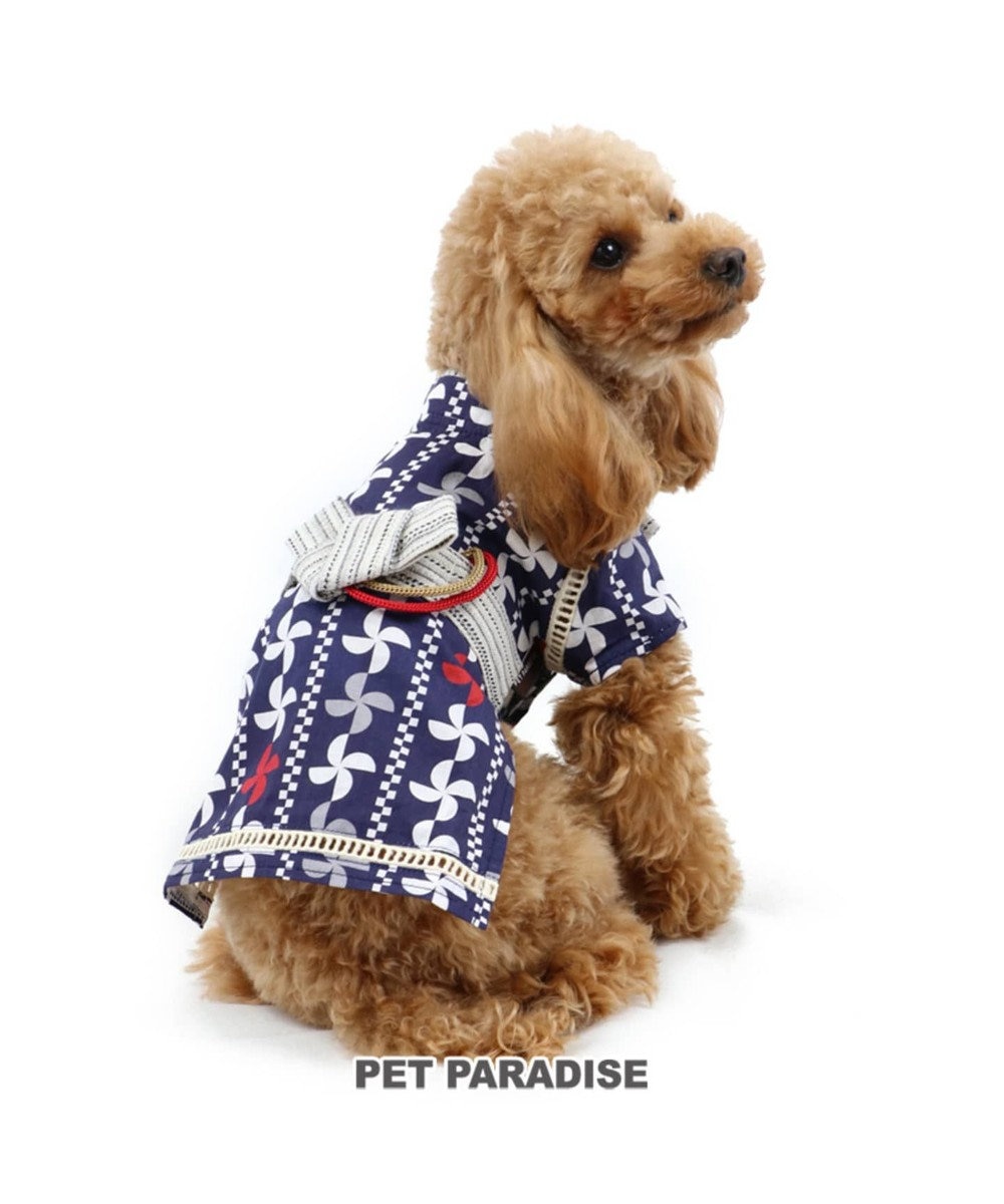 PET PARADISE ペットパラダイス 幾何学 浴衣 〔超小型・小型犬〕 紺(ネイビー・インディゴ)