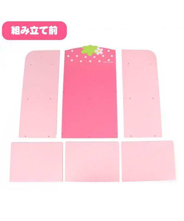 Mother garden マザーガーデン 野いちご つぶつぶ 木製 お片づけ ラック ピンク（濃）