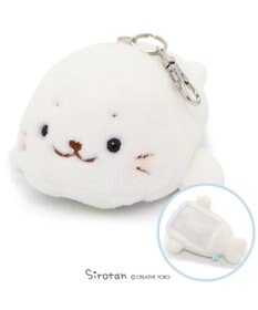 Mother garden しろたん リール付き パスケース ホワイト