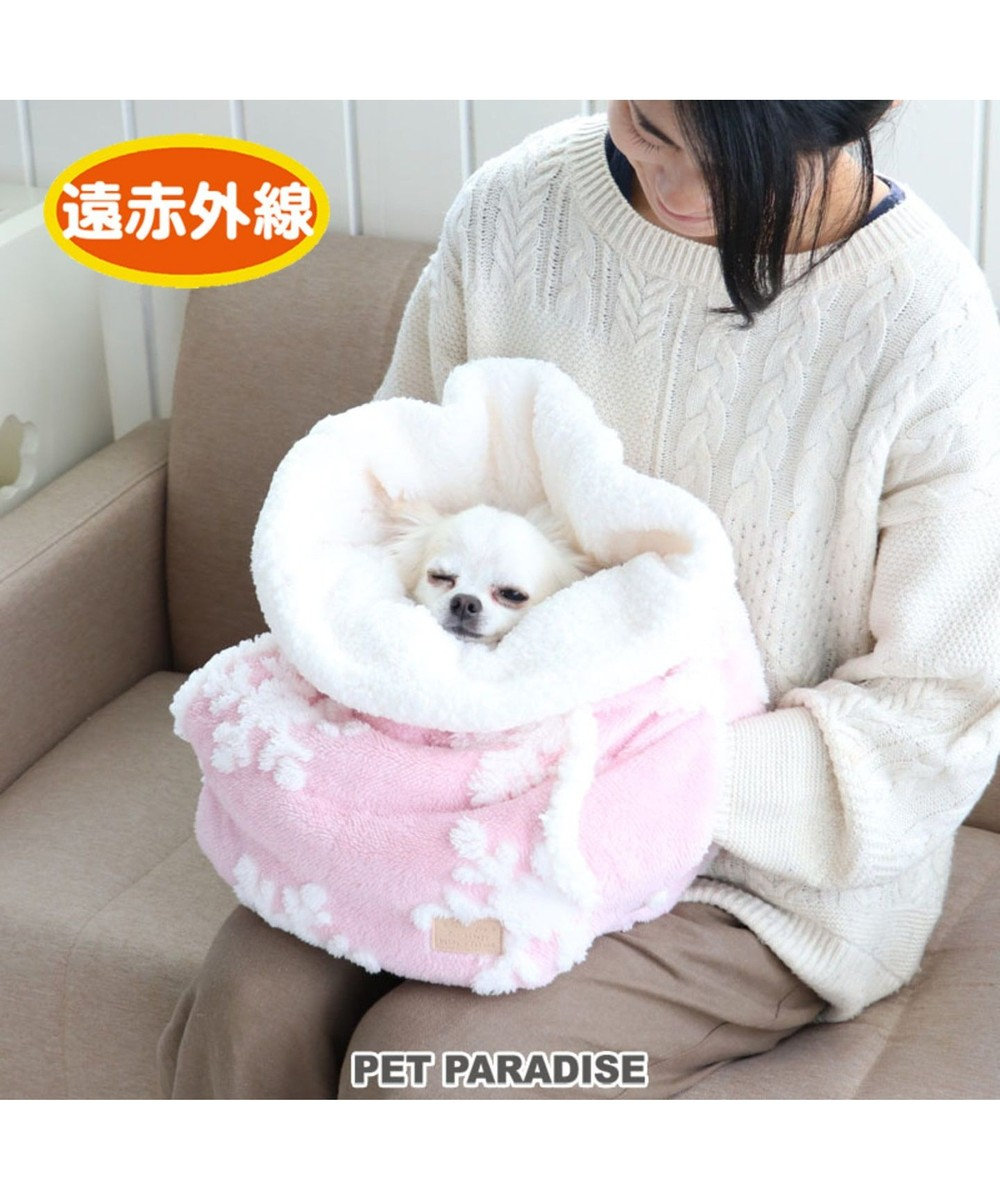 PET PARADISE ペットパラダイス 遠赤外線 雪柄 犬たんぽ (32×38cm) ピンク（淡）