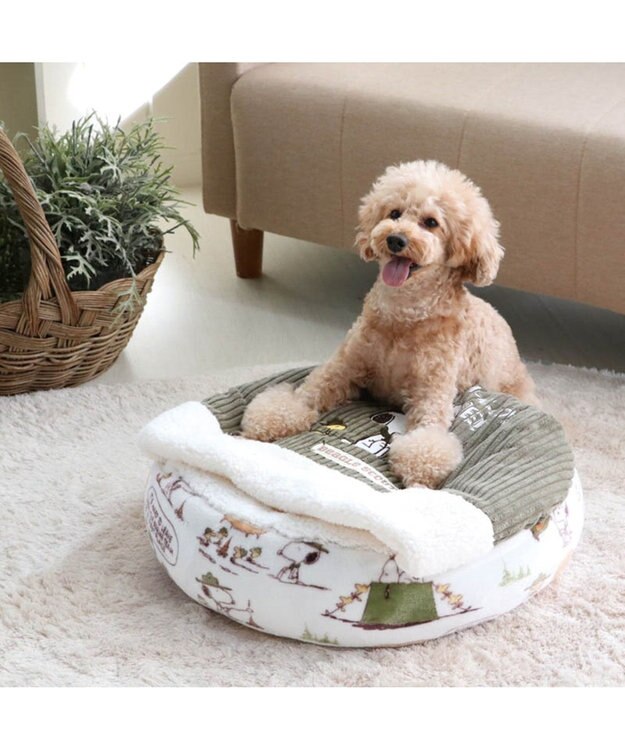 犬用品 ペットグッズ ベッド ベット ペットパラダイス ペット ベッド 遠赤外線 スヌーピー 丸型 寝袋 60cm ビーグル スカウト柄 暖かい あったか 保温 防寒 防寒対策 秋 冬 もこもこ ふわふわ 介護 おしゃれ かわいい キャラクター Pet Paradise 通販 雑貨とペット
