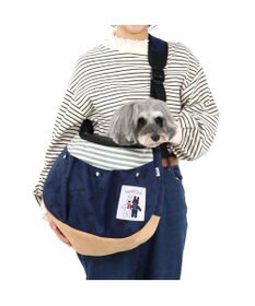 リサとガスパール ソフト スリング キャリーバッグ M〔小型犬〕, 紺(ネイビー・インディゴ), Ｐ／5ｋ