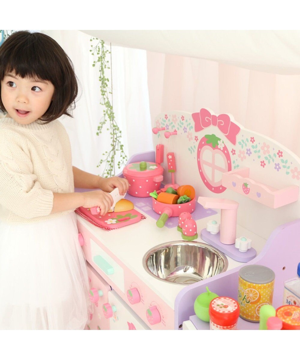 お片づけバッグプレゼント マザーガーデン 木製 ままごと 野いちご 組立 フローラルキッチン キッチンツール10点セット ピンク 2アイテム セット ままごとキッチン 知育玩具 おもちゃ 木のおもちゃ 3歳 4歳 お誕生日プレゼント 子供の日 Mother Garden 通販 雑貨