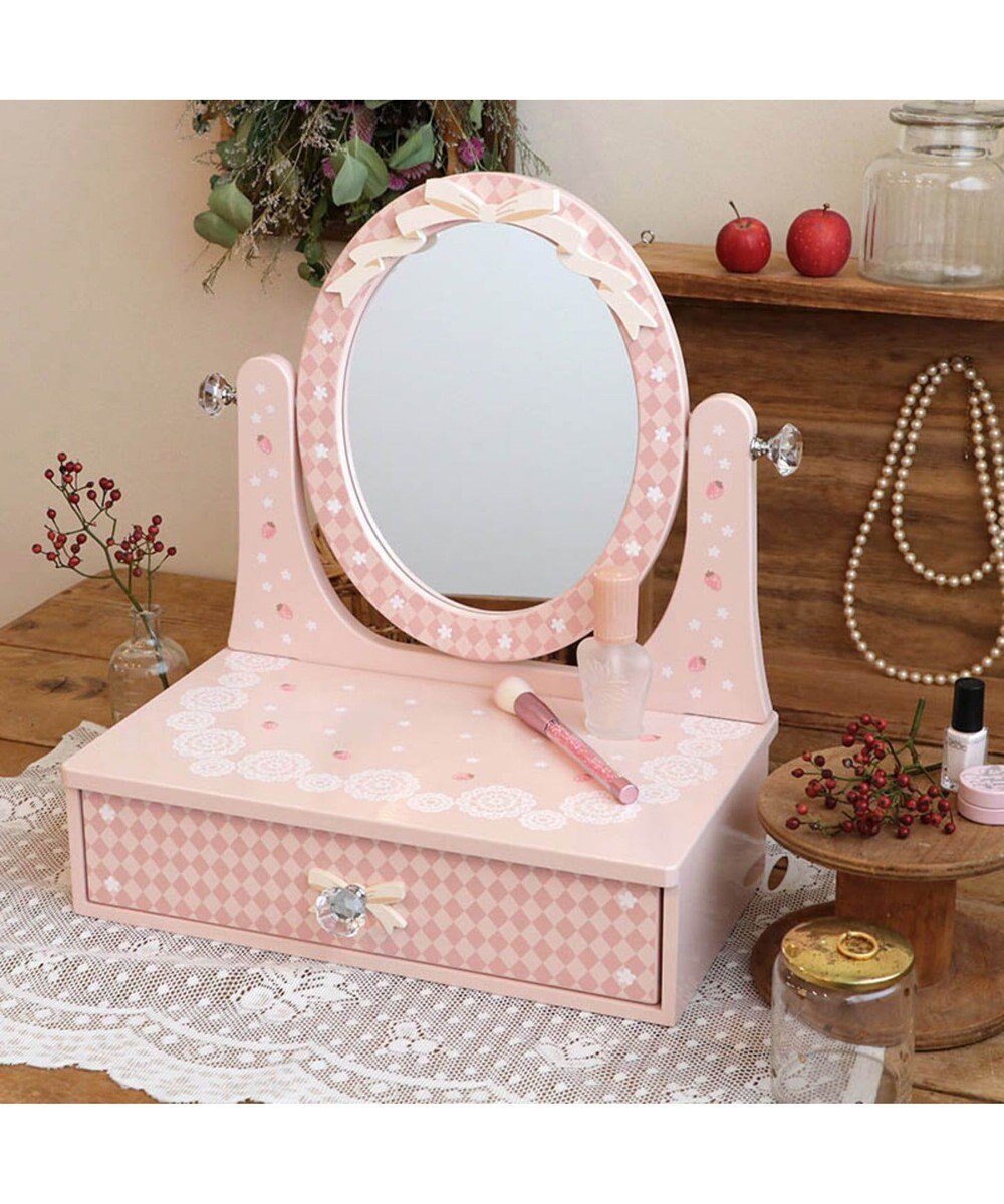 マザーガーデン 木製 メロウドレッサー ストロベリー ガーリー 野いちご 卓上 ミニドレッサー 鏡台 ミラー キッズ ジュニア 女の子 プレゼント 引き出し付き かわいい コンパクト ストロベリー 子供の日 Mother Garden 通販 雑貨とペット用品の通販サイト