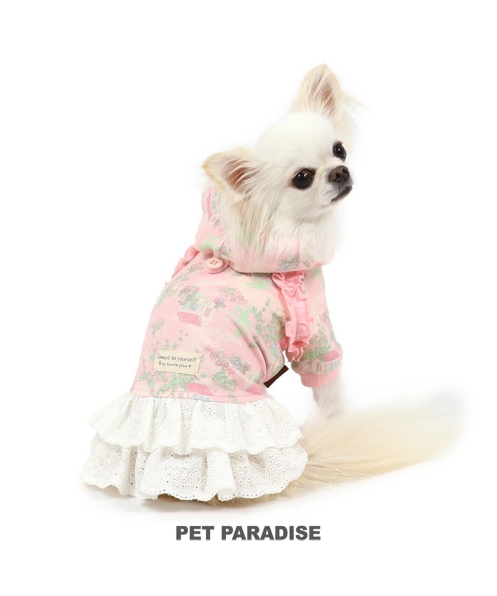 PET PARADISE ペットパラダイス ガーデン柄 ワンピース ピンク 〔超・小型犬〕 ピンク（淡）