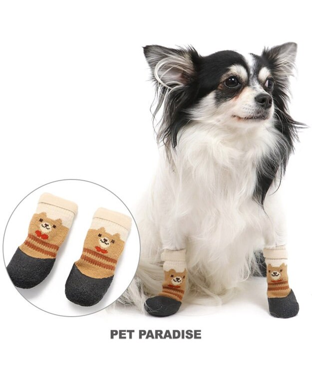 PET PARADISE ペットパラダイス くま フィットシューズ ペットS〔超・小型犬〕 ベージュ
