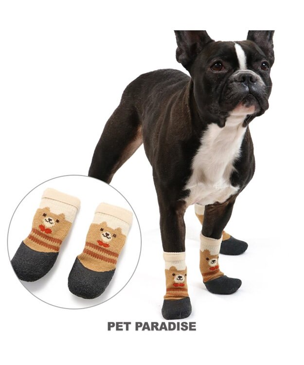 PET PARADISE ペットパラダイス くま フィットシューズ ペットSM〔中型犬〕 ベージュ