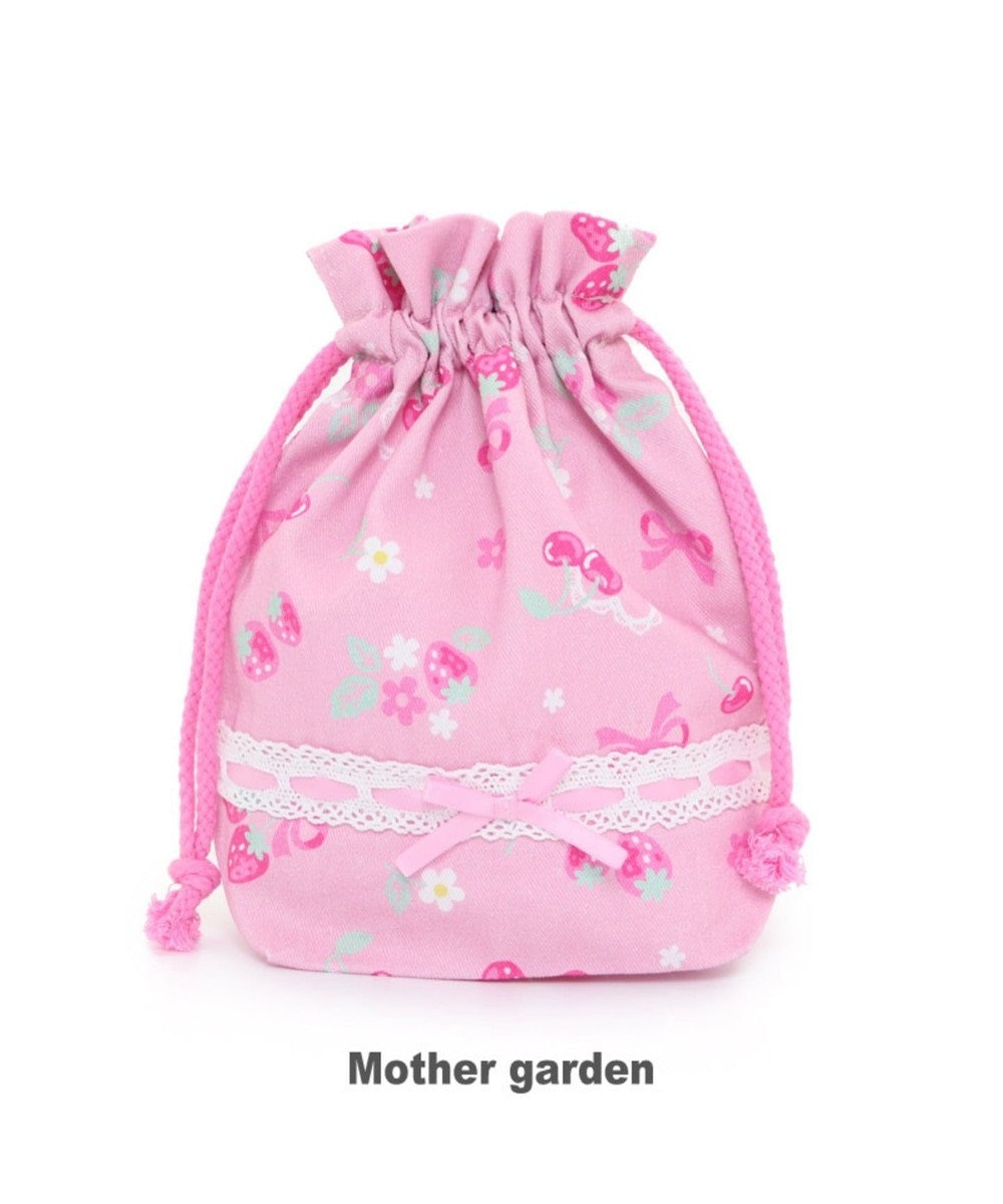 Mother garden マザーガーデン 野いちご コップ 巾着袋 《ブーケ柄》 ピンク（淡）
