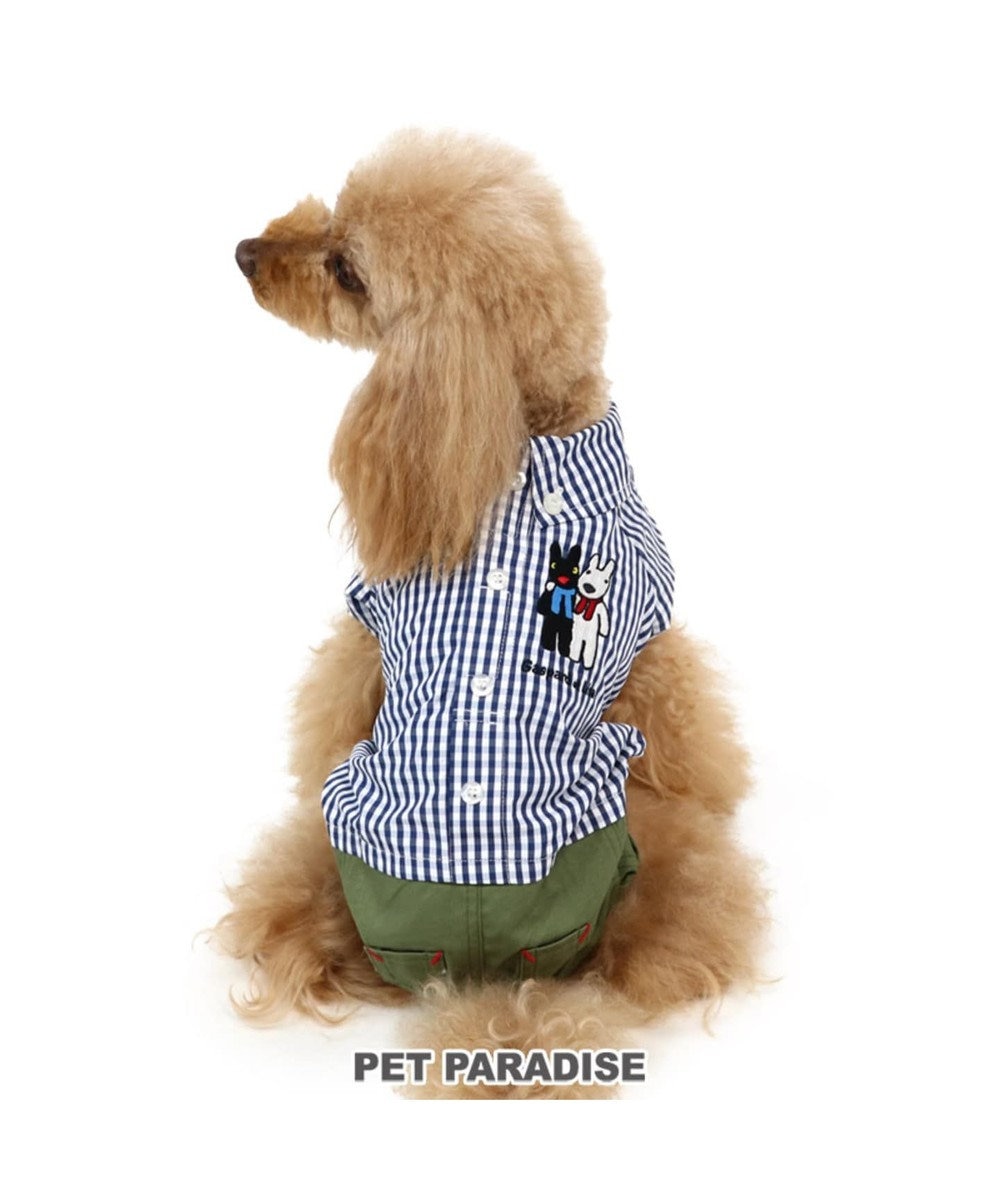 PET PARADISE リサとガスパール ギンガムチェック パンツつなぎ 〔超・小型犬〕 黒