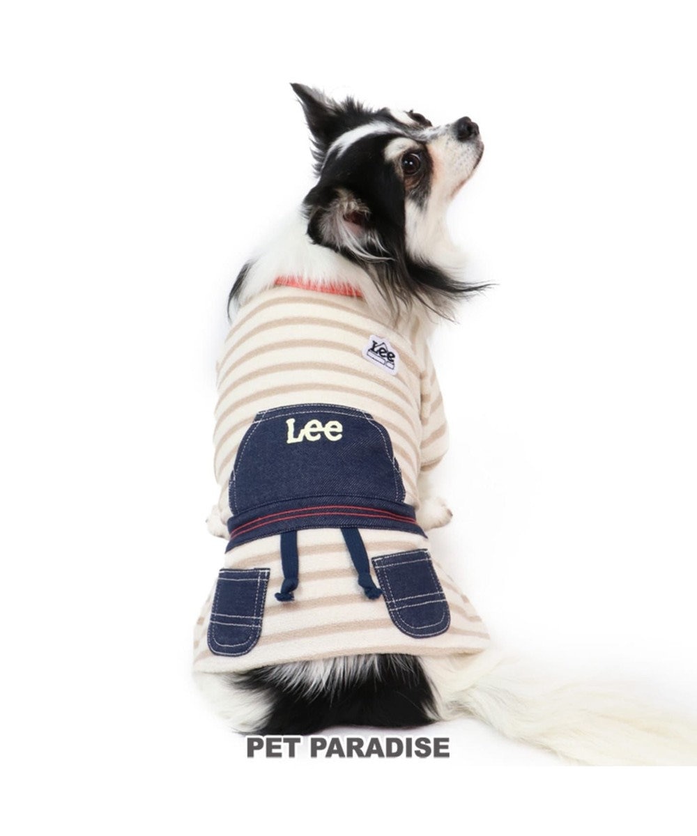 PET PARADISE Lee パイル ボーダー ワンピース 〔超小型・小型犬〕 ベージュ