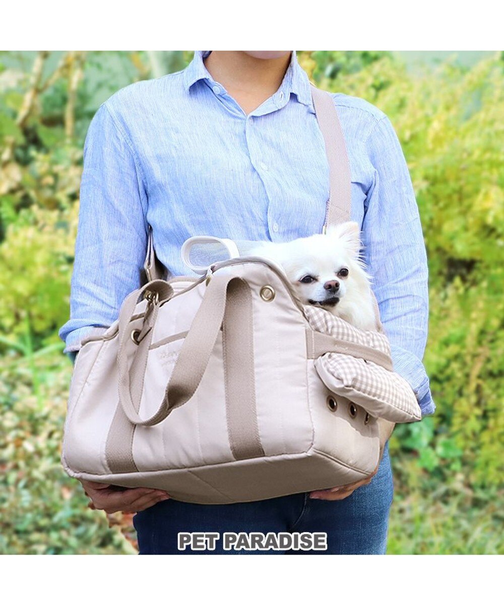 ペットパラダイス キャリーバッグ　チューリップ柄　小型犬　約4～8kg ペットパラダイス あごのせキャリーバッグ 《チューリップ柄