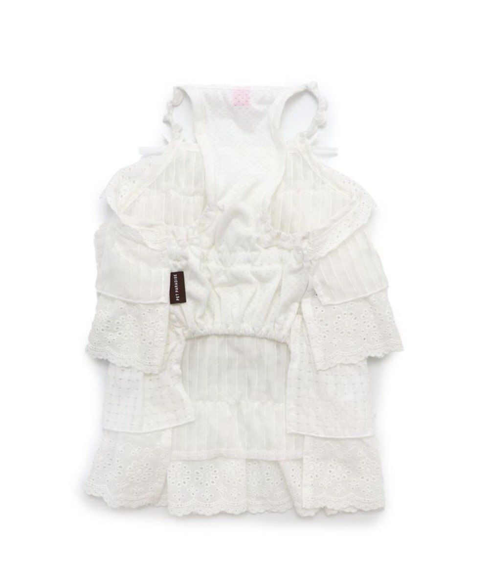 PET PARADISE 犬の服 犬 フリルワンピース白  【小型犬】 