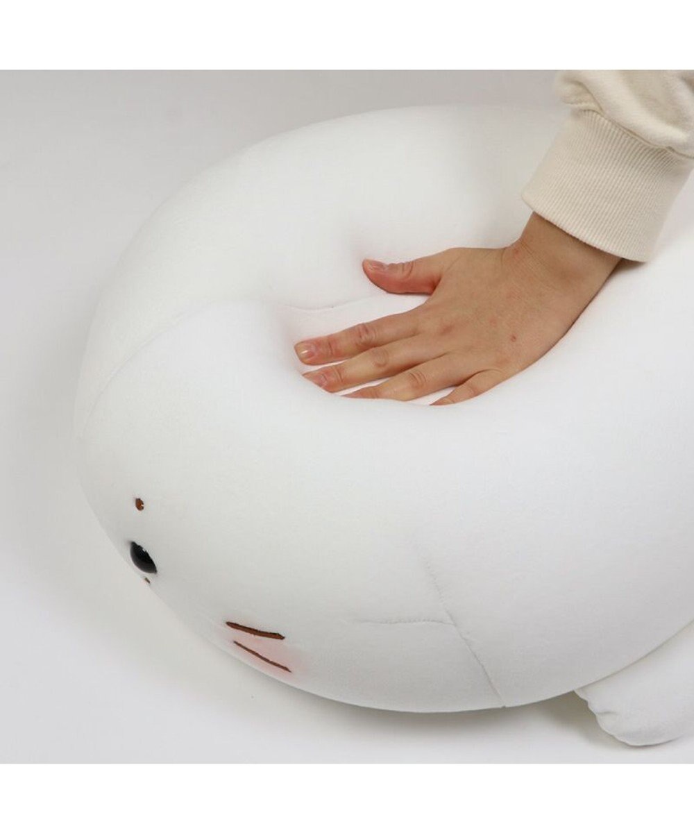 しろたん ビーズクッション 抱き枕 55cm クッション, 白, -