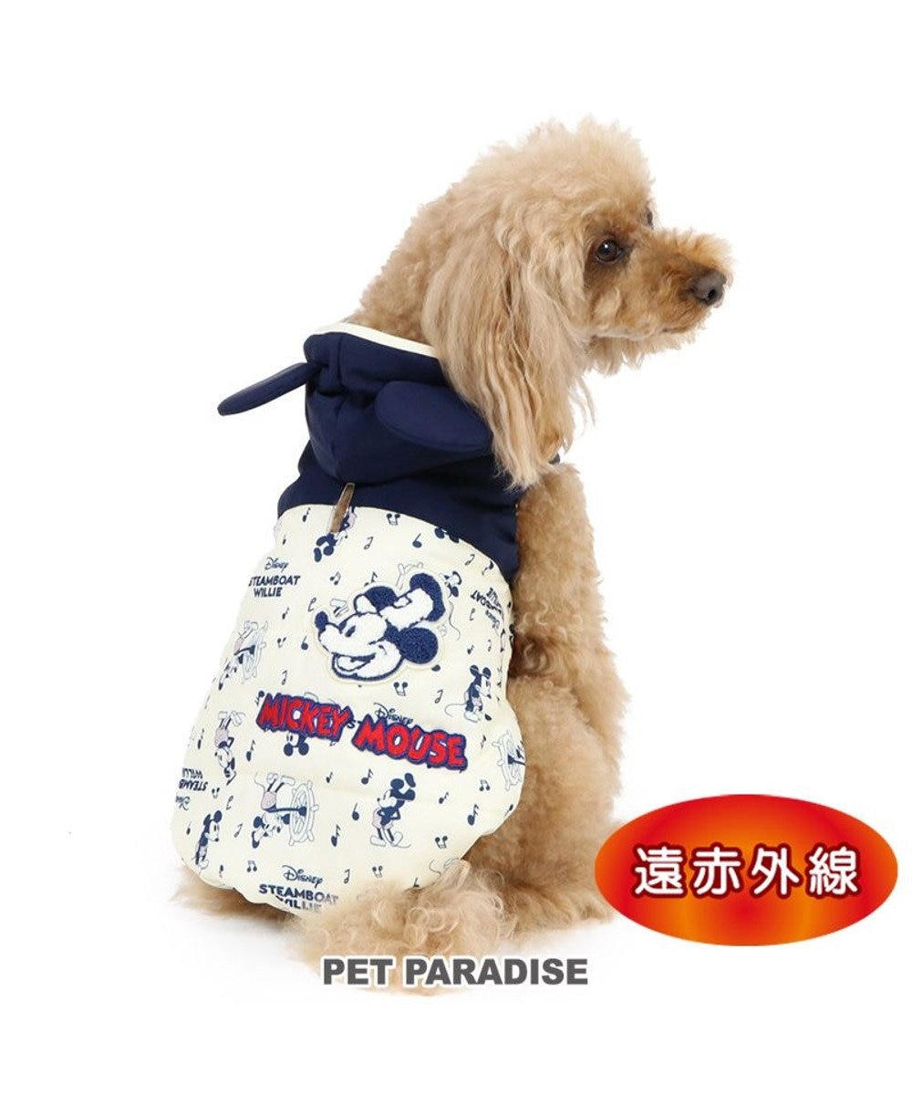 PET PARADISE 犬 服 秋冬 遠赤外線 ディズニー ミッキーマウス 綿入 ベスト 【小型犬】 ウィリー 紺（ネイビー・インディゴ）