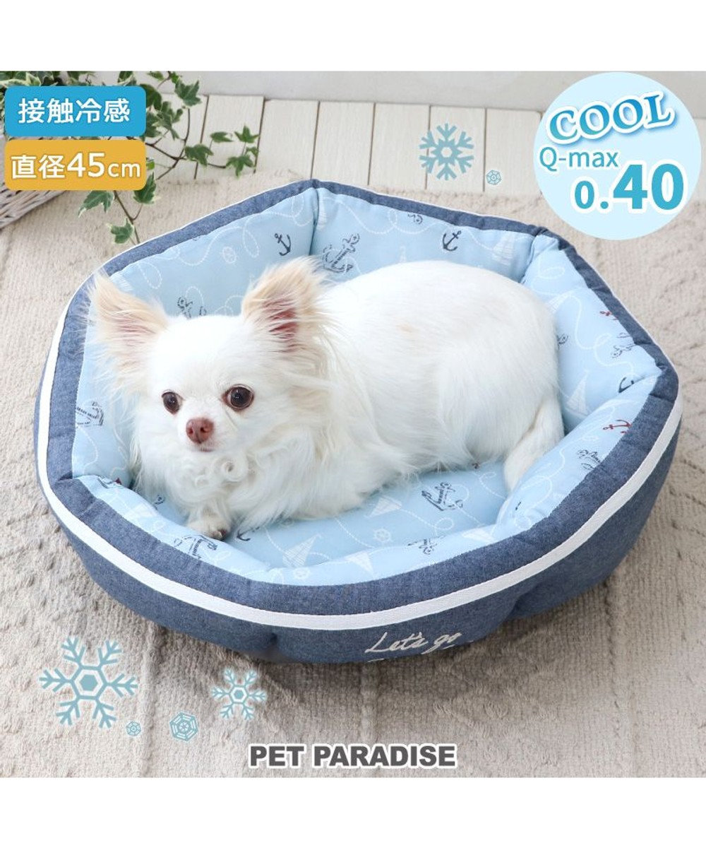 PET PARADISE ペットパラダイス クールカドラー 丸型《マリン柄》 超小型犬