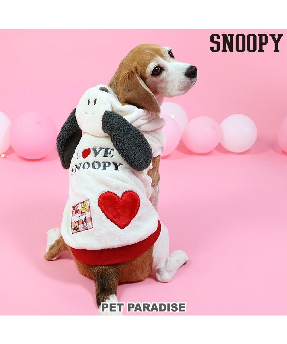 PET PARADISE スヌーピー ベストパーカー 《 なりきり ラブ》 中型犬 白~オフホワイト