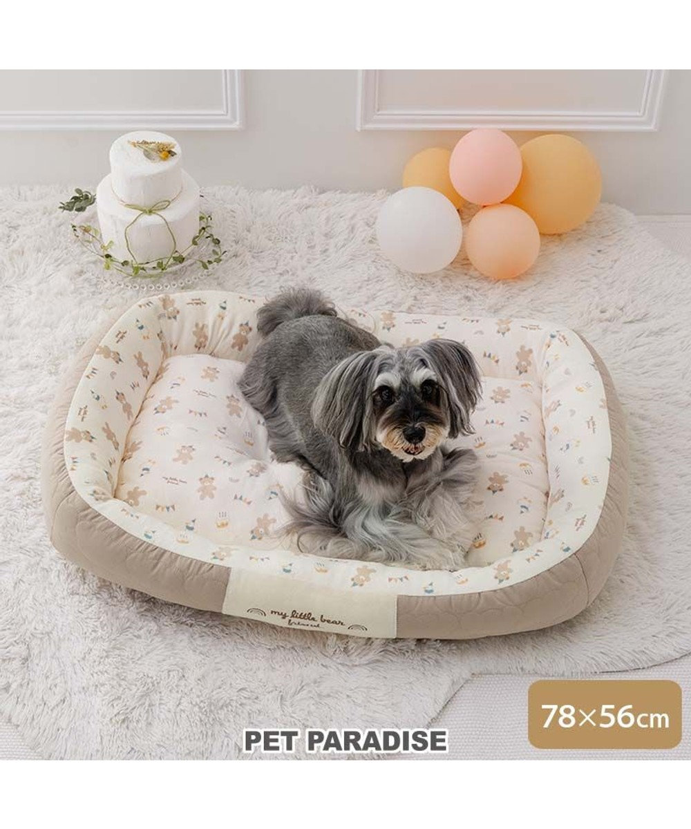 PET PARADISE ペットパラダイス くまちゃん キルトカドラー L 78×56cm ブラウン