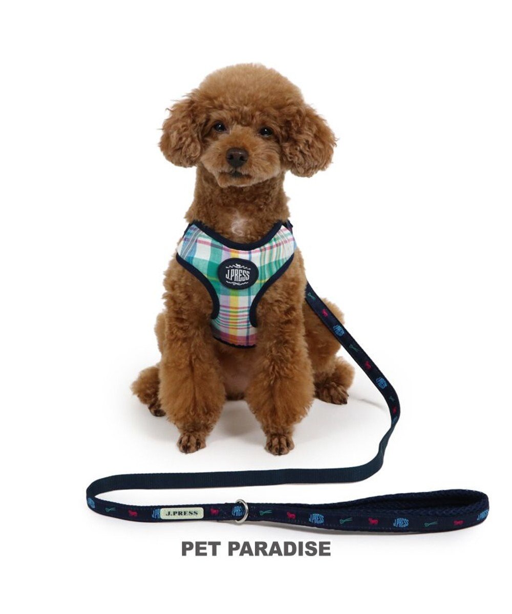 PET PARADISE J.PRESS マドラスチェック ハーネス＆リード ３Ｓ 小型犬 マルチカラー