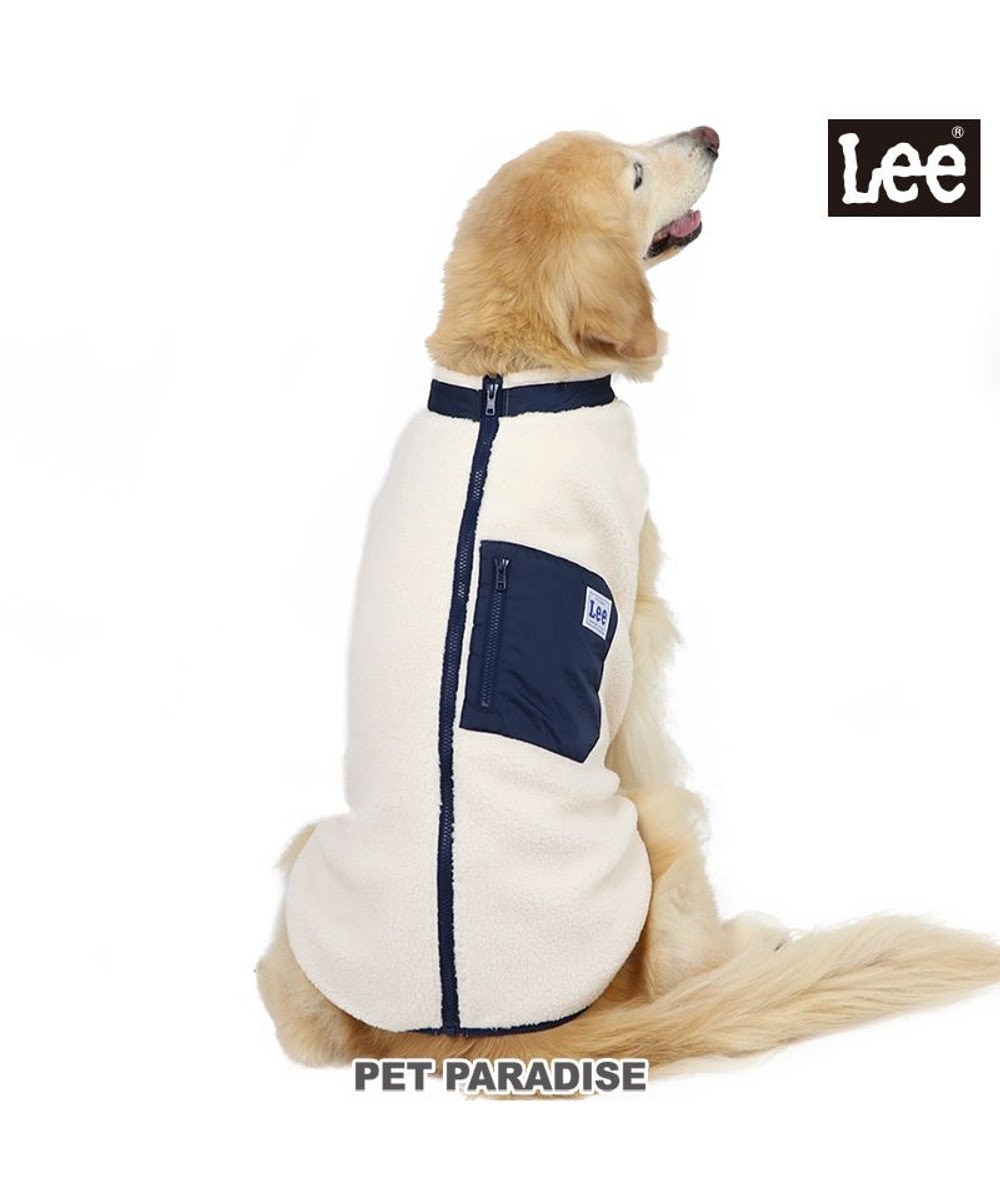PET PARADISE 犬 服 Ｌｅｅ 背中開き ベスト 【中型犬】 【大型犬】 ボア ホワイト 白~オフホワイト