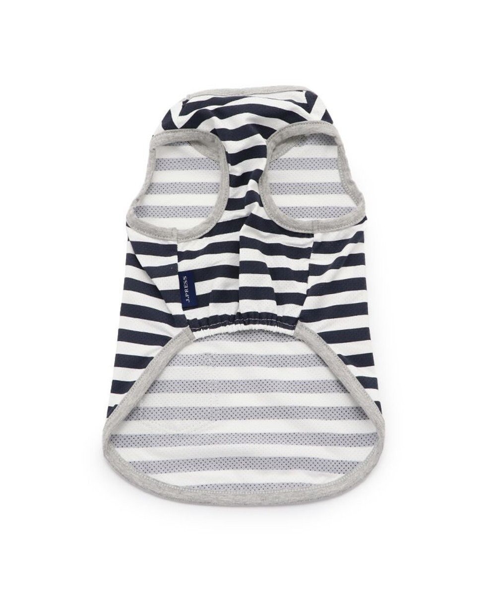 PET PARADISE 犬の服 春夏 ひんやり クール メッシュ 接触冷感 虫除け  J.PRESS カレッジ  Tシャツ 【小型犬】ネイビー オレンジ クールマックスエコメイド 