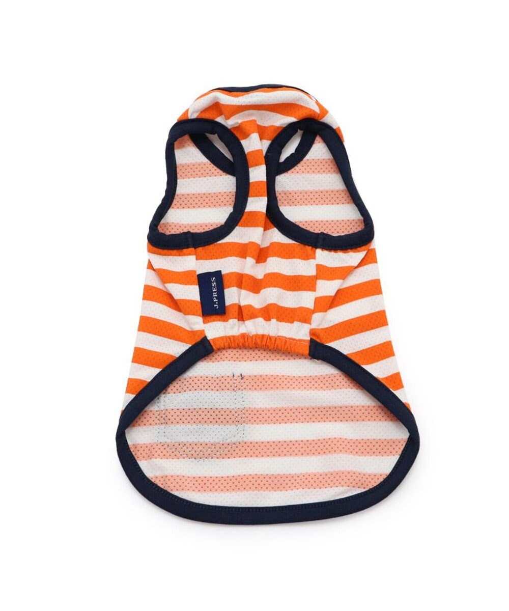 PET PARADISE 犬の服 春夏 ひんやり クール メッシュ 接触冷感 虫除け  J.PRESS カレッジ  Tシャツ 【小型犬】ネイビー オレンジ クールマックスエコメイド 