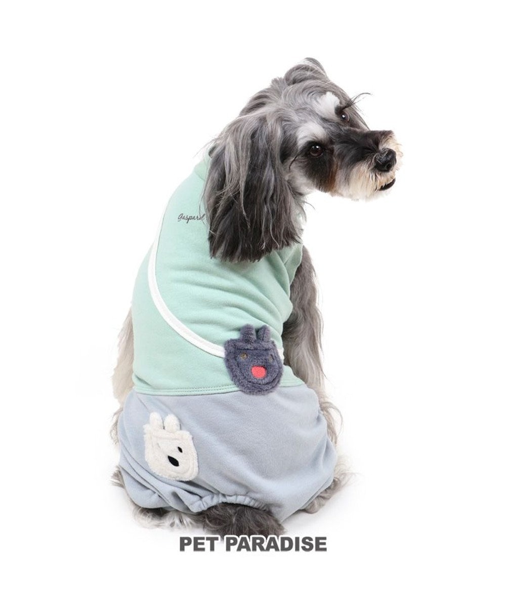 PET PARADISE リサとガスパール パンツつなぎ 〔小型犬〕 ポーチ風 黄緑