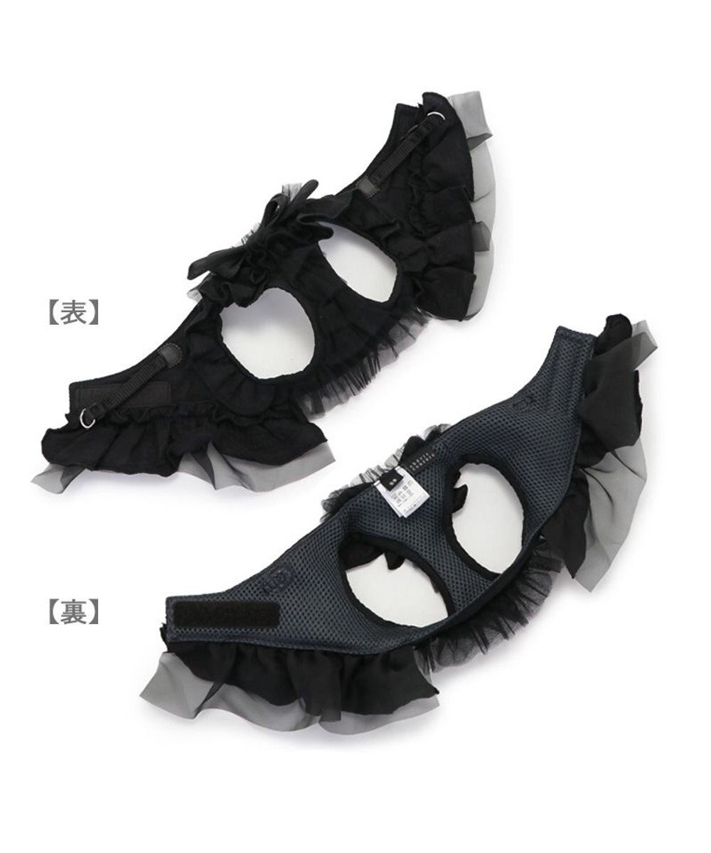 PET PARADISE cherircouture フリフリハーネス 《ブラック》 小型犬 ４Ｓ/３Ｓ 