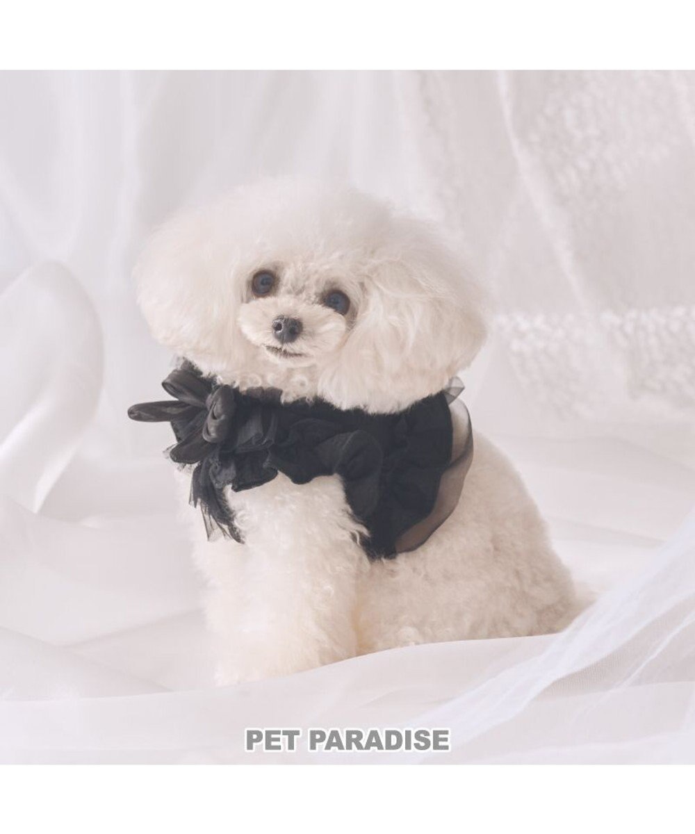 PET PARADISE cherircouture フリフリハーネス 《ブラック》 小型犬 ４Ｓ/３Ｓ ブラック