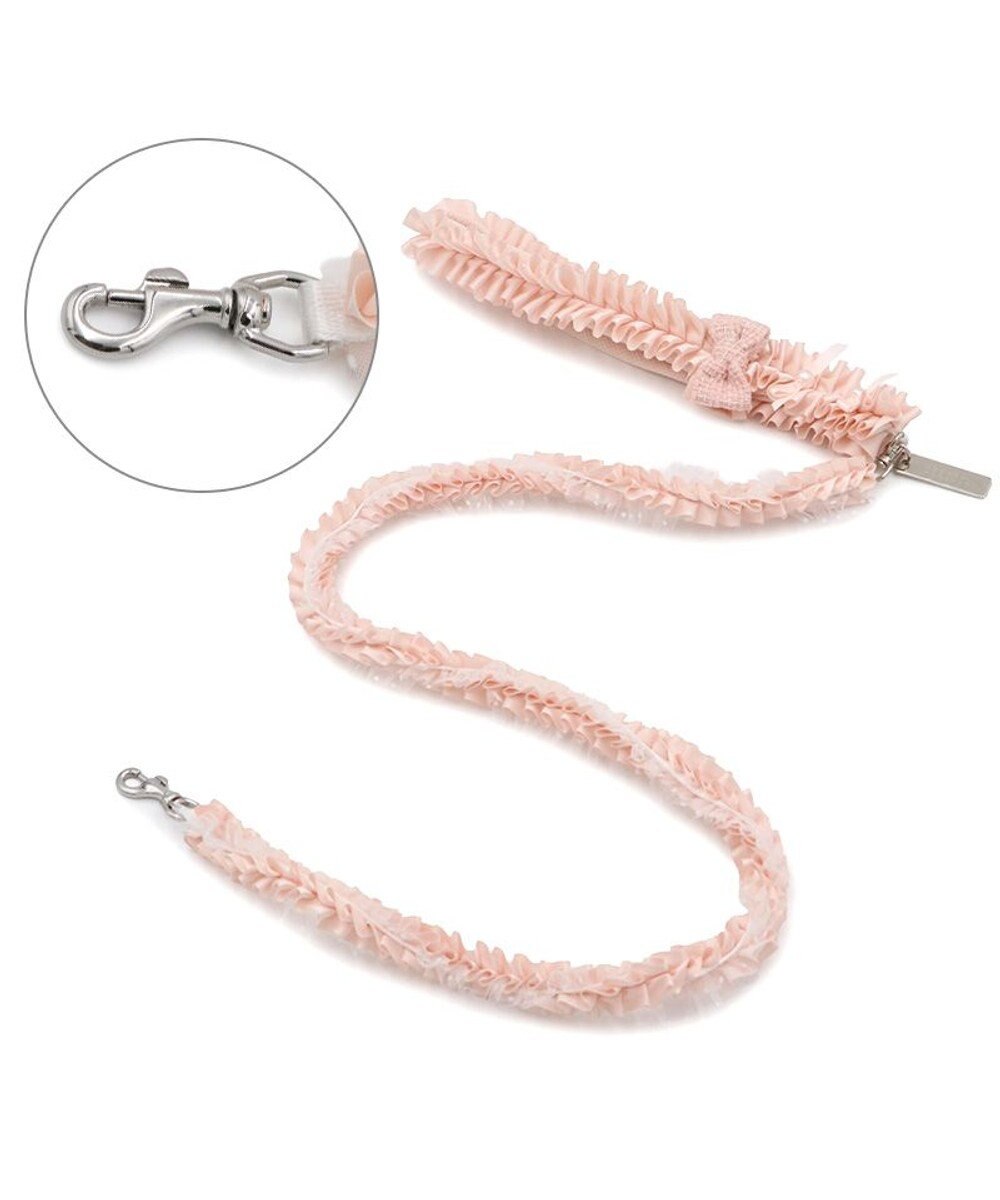 PET PARADISE cherircouture ツイード リボンリード 《ピンク》 ４Ｓ～３Ｓ 