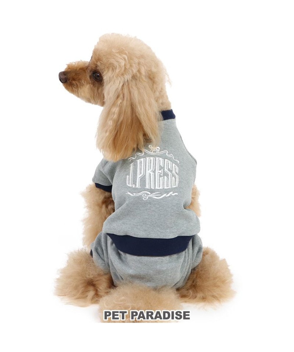 PET PARADISE 犬 服 J.PRESS ロンパース  【小型犬】 配色 グレー