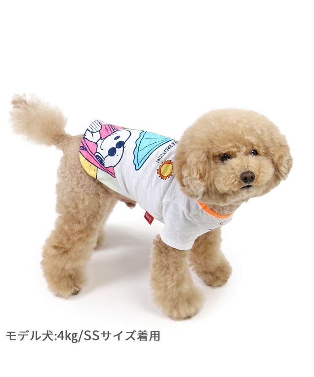 スヌーピー UV反応 色が変わるTシャツ 《ビーチ柄》 小型犬, ブルー, ４Ｓ