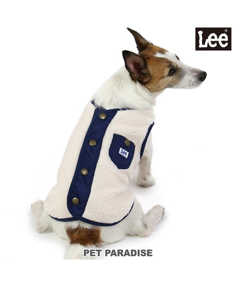 PET PARADISE Ｌｅｅ 背開き シープボア ベスト 小型犬 白~オフホワイト