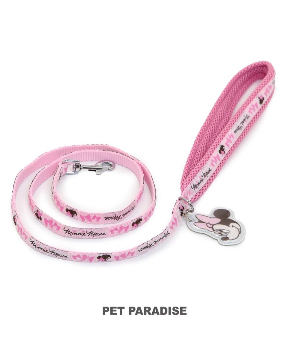 PET PARADISE 犬 リード ディズニー ミニーマウス 【ＳＳ~Ｓ】 ピンク ドット ピンク（淡）