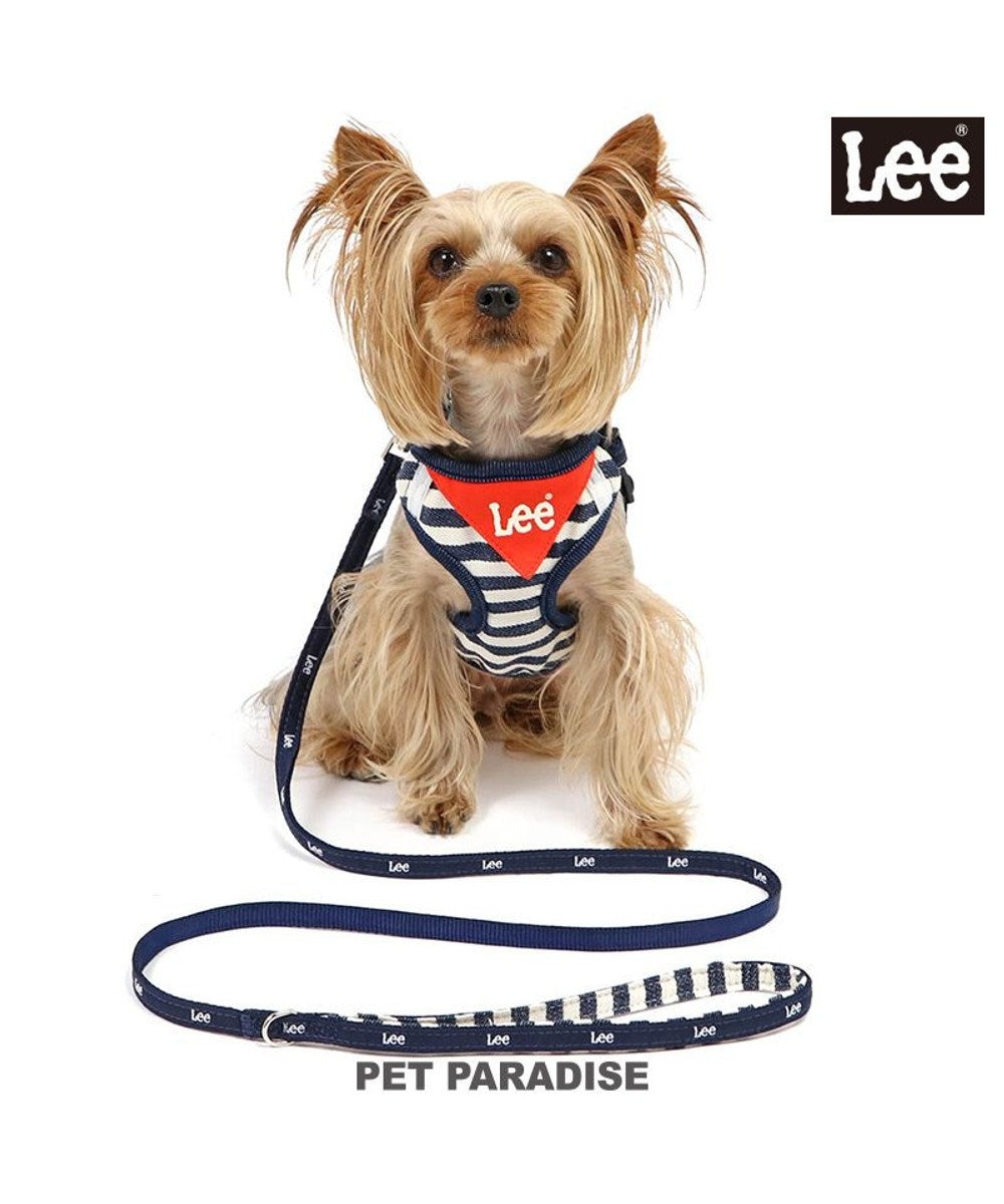 PET PARADISE Lee ハーネス＆リード 《ボーダー》 ３Ｓ 小型犬 ネイビー
