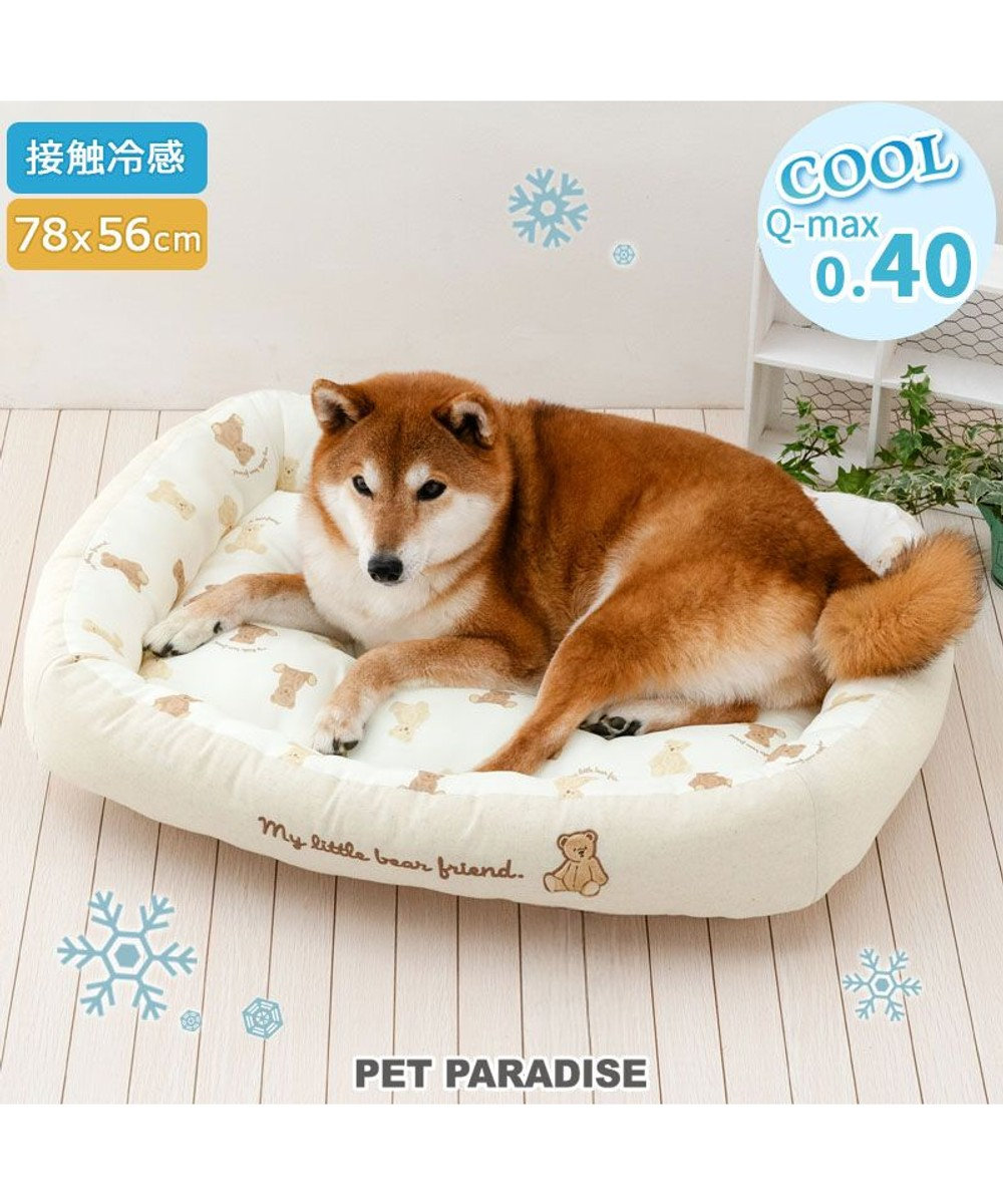 PET PARADISE ペットパラダイス くまちゃん クールカドラー 《mix柄》角型 L