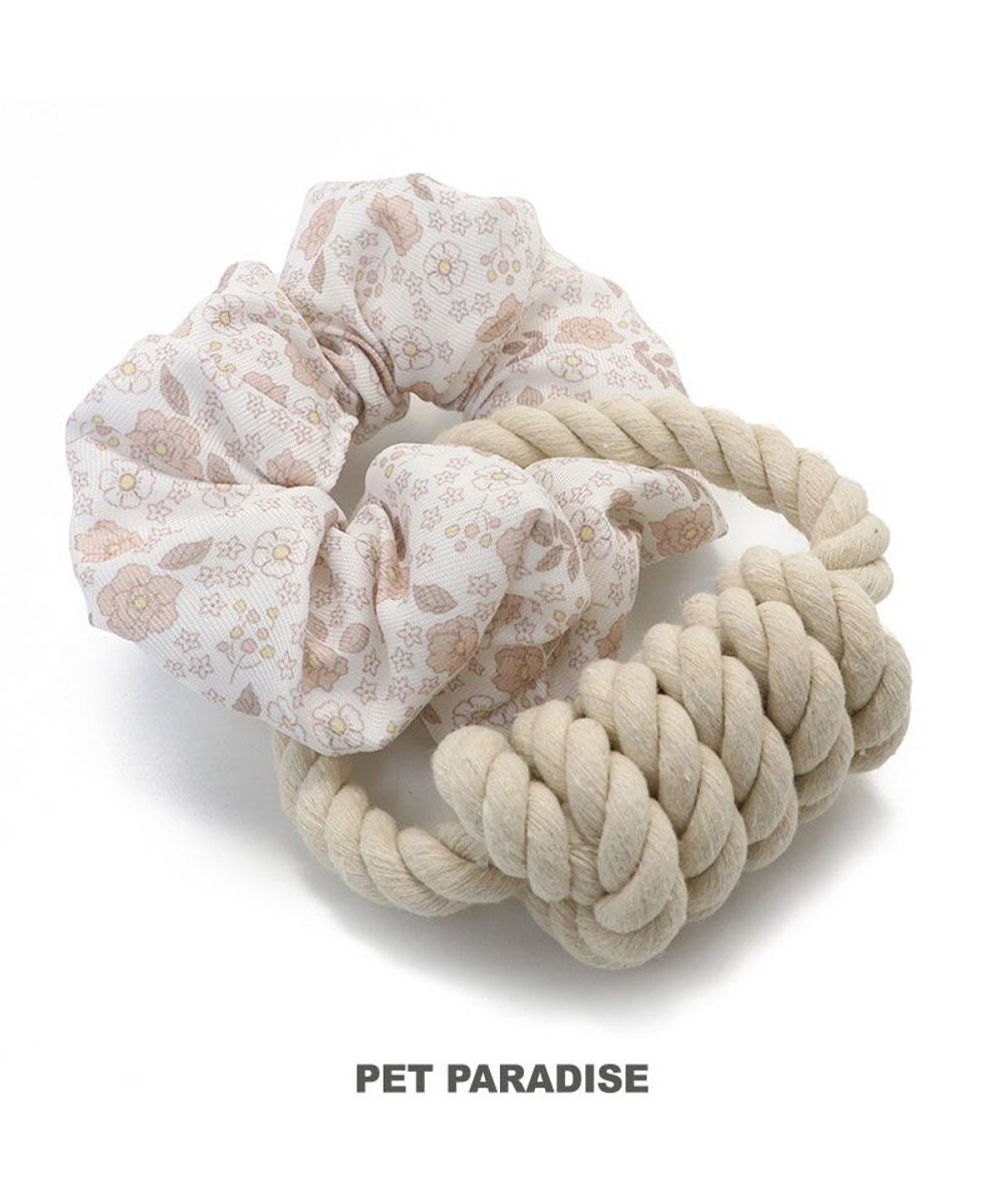 PET PARADISE ペットパラダイス 引っ張り シュシュ トイ  《 花柄 / ドット柄 》