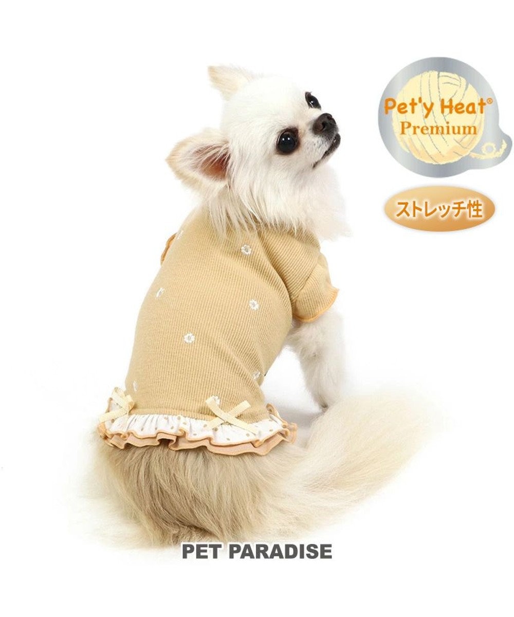 PET PARADISE ペットパラダイス ペティヒートプレミアム  Tシャツ《花刺繍柄》 小型犬 花刺繍柄