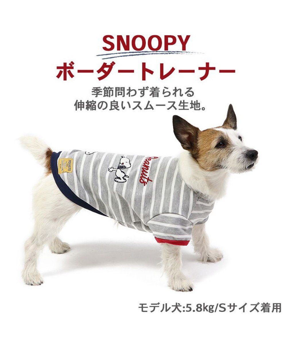 犬の服 犬 スヌーピー トレーナー 小型犬 ボーダー, グレー, ３Ｓ
