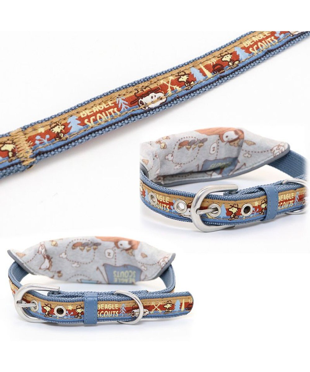 PET PARADISE スヌーピー 首輪 ビーグルスカウト柄 反射付き 【Ｌ】大型犬 