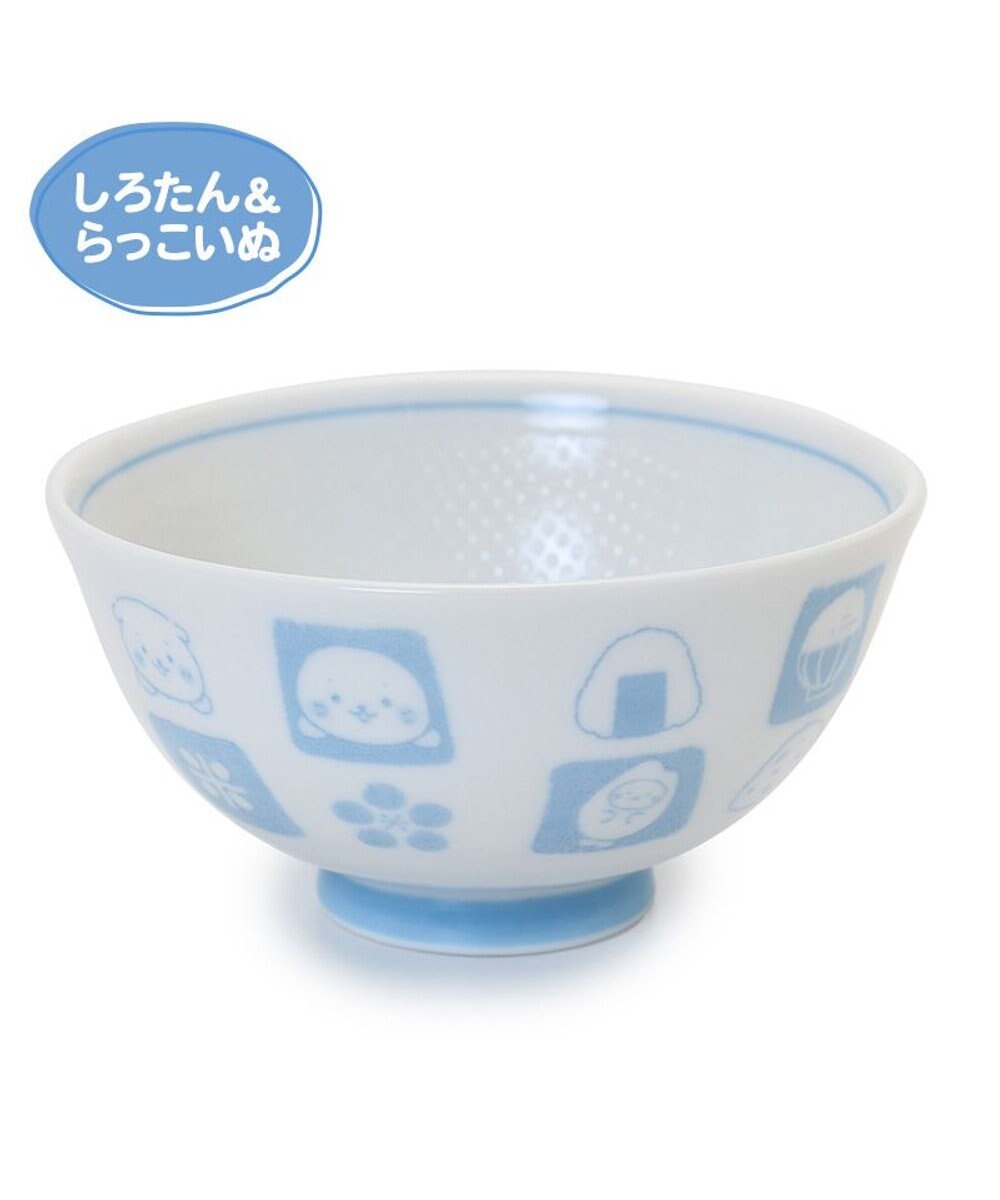 Mother garden しろたん ごはん粒がくっつきにくい ご飯茶碗  【小】 《顔ぼん柄/しろたん＆らっこいぬ柄》 単品 